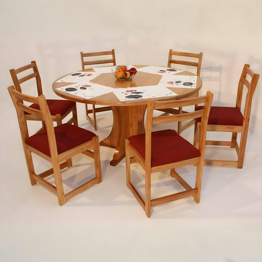 Comedor Señorial Redondo 1,40 + 6 Sillas Paramel