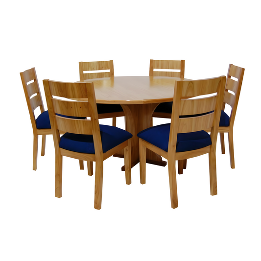 Comedor Señorial 1,40 (Redondo) + 6 Sillas Milan